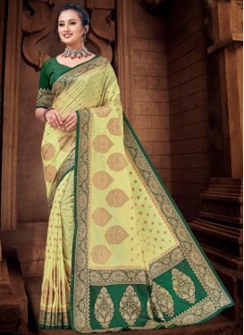 Bottle Green and Olive Designer Contemporary Style Saree