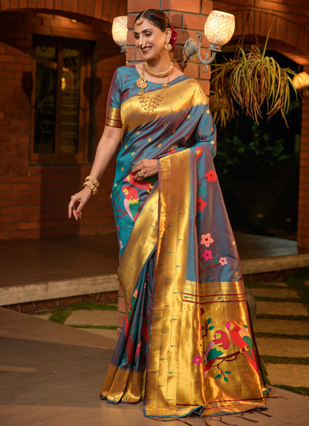Woven Work Banarasi Silk Traditional Designer Saree For Festival