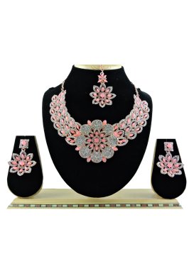 Mystic Stone Work Alloy Necklace Set For Party