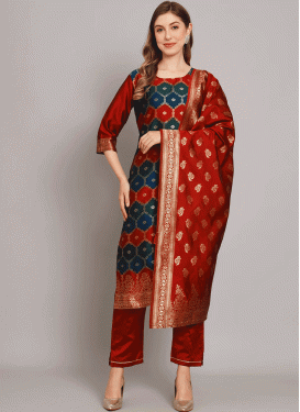 Jacquard Silk Readymade Salwar Suit