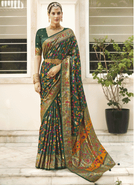Woven Work Tussar Silk Designer Contemporary Saree