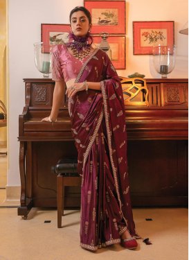 Satin Silk Trendy Classic Saree For Festival