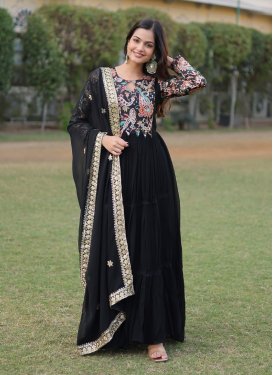 Embroidered Work Georgette Readymade Classic Gown