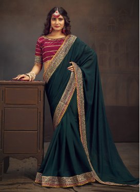 Vichitra Silk Designer Contemporary Saree