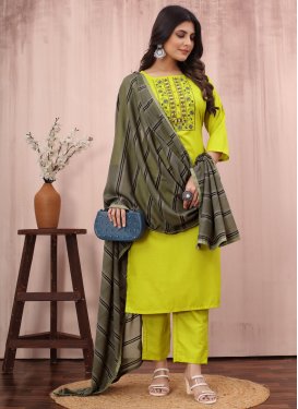 Embroidered Work Cotton Blend Readymade Salwar Suit