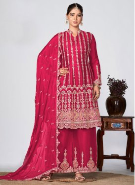 Embroidered Work Chinon Palazzo Designer Suit