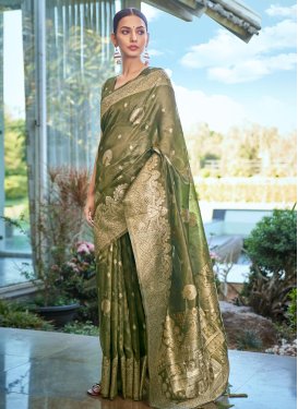 Woven Work Shimmer Trendy Classic Saree