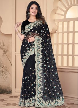 Beads Work Trendy Classic Saree For Festival