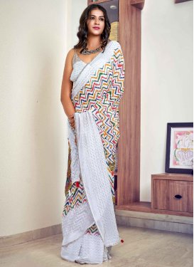 Digital Print Work Designer Traditional Saree For Casual