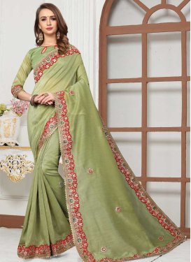 Cotton Silk Lace Work Traditional Saree