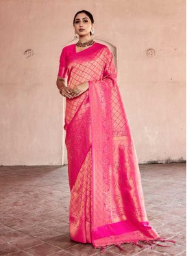 Handloom Silk Woven Work Designer Contemporary Saree
