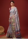 Firozi and Wine Cotton Silk Traditional Designer Saree - 3