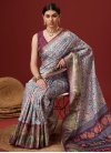 Firozi and Wine Cotton Silk Traditional Designer Saree - 2