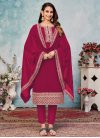 Embroidered Work Faux Georgette Pant Style Pakistani Salwar Suit - 1