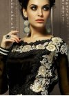 Intriguing Beads Work Black and Off White Faux Georgette Asymmetrical Designer Salwar Suit - 2