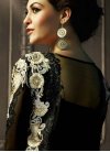 Intriguing Beads Work Black and Off White Faux Georgette Asymmetrical Designer Salwar Suit - 1