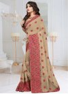 Faux Georgette Embroidered Work Trendy Saree - 1