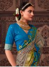 Brown and Light Blue Patola Silk Trendy Classic Saree - 2