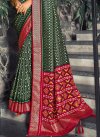 Bottle Green and Red Trendy Classic Saree For Casual - 2