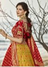 Mustard and Red Banarasi Silk Trendy Designer Lehenga Choli - 2