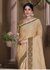 Beige and Brown Woven Work Trendy Classic Saree - 1