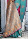 Rose Pink and Turquoise Woven Work Trendy Classic Saree - 1