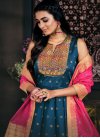 Woven Work Jacquard Readymade Designer Gown - 1