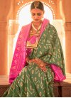 Patola Silk Olive and Rose Pink Designer Traditional Saree - 1