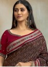 Brown and Maroon Traditional Designer Saree - 1