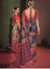 Grey and Rose Pink Tussar Silk Traditional Designer Saree - 2
