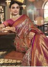 Kanjivaram Silk Woven Work Purple and Red Traditional Designer Saree - 1
