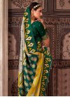 Patola Silk Green and Grey Traditional Designer Saree For Festival - 1