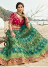 Banarasi Silk Aloe Veera Green and Rose Pink Designer Classic Lehenga Choli - 1