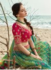 Banarasi Silk Aloe Veera Green and Rose Pink Designer Classic Lehenga Choli - 2