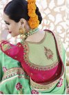Fascinating Magenta and Mint Green  Satin Silk Designer Contemporary Style Saree - 1