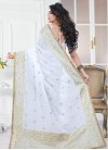 Embroidered Work Faux Georgette Trendy Classic Saree - 2
