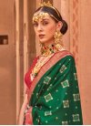 Green and Red  Silk Blend Designer Contemporary Style Saree - 1