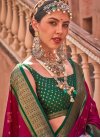 Silk Blend Green and Maroon Woven Work Traditional Designer Saree - 1