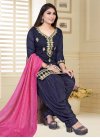 Chanderi Silk Designer Patiala Salwar Suit For Ceremonial - 1