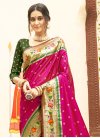 Paithani Silk Green and Rose Pink Woven Work Designer Contemporary Saree - 2