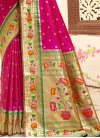 Paithani Silk Green and Rose Pink Woven Work Designer Contemporary Saree - 3