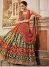 Bandhej Print Work Bottle Green and Rust Readymade Classic Gown - 2