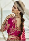 Gold and Rose Pink Banarasi Silk Trendy Designer Lehenga Choli - 1