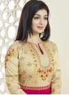 Ayesha Takia Cream and Rose Pink Embroidered Work Salwar suit - 1