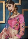 Embroidered Work Navy Blue and Pink Trendy A Line Lehenga Choli - 1