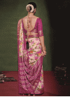 Magenta and Pink Tussar Silk Designer Traditional Saree - 2