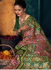 Bottle Green and Salmon Designer Traditional Saree For Ceremonial - 1