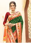 Green and Red Paithani Silk Designer Traditional Saree - 3