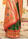Green and Red Paithani Silk Designer Traditional Saree - 2