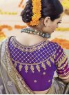 Satin Silk Embroidered Work Contemporary Saree - 1